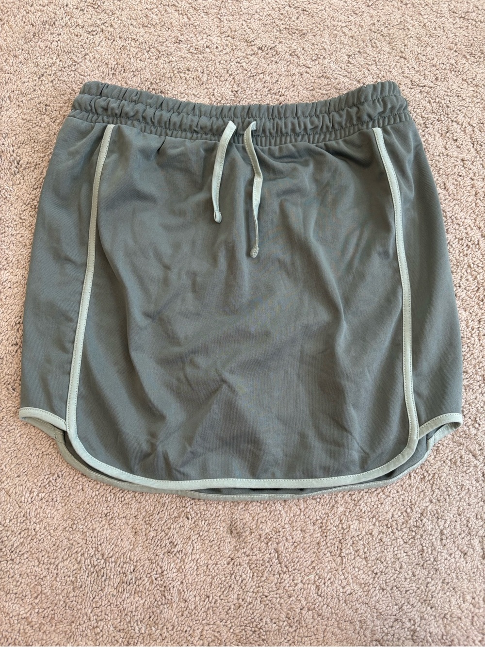 ASOS Olive Green Drawstring Skirt with Mint Trim Women’s Size 6